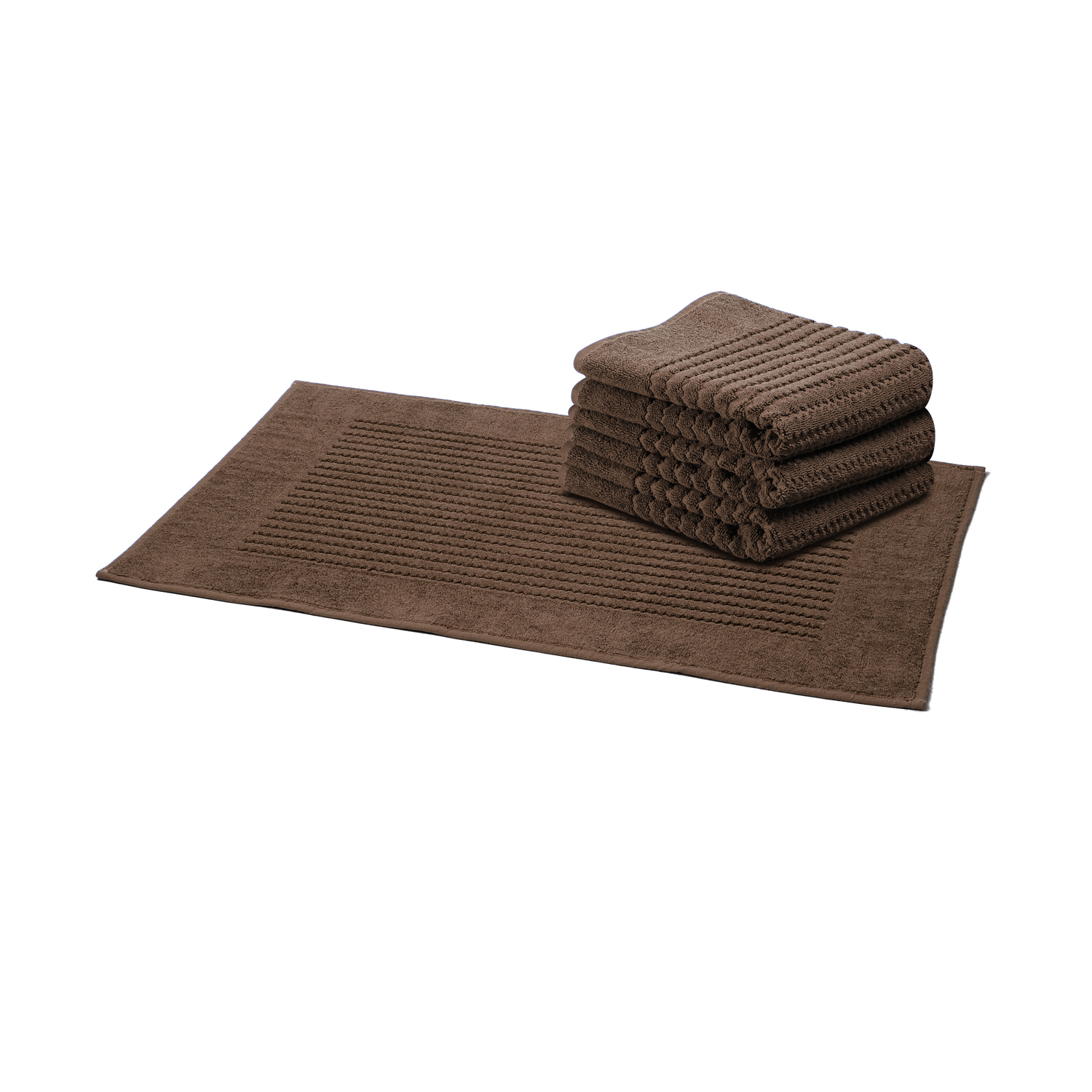 TAPETE DE BAÑO IMPERIAL 90X50 CAFE 4 PIEZAS