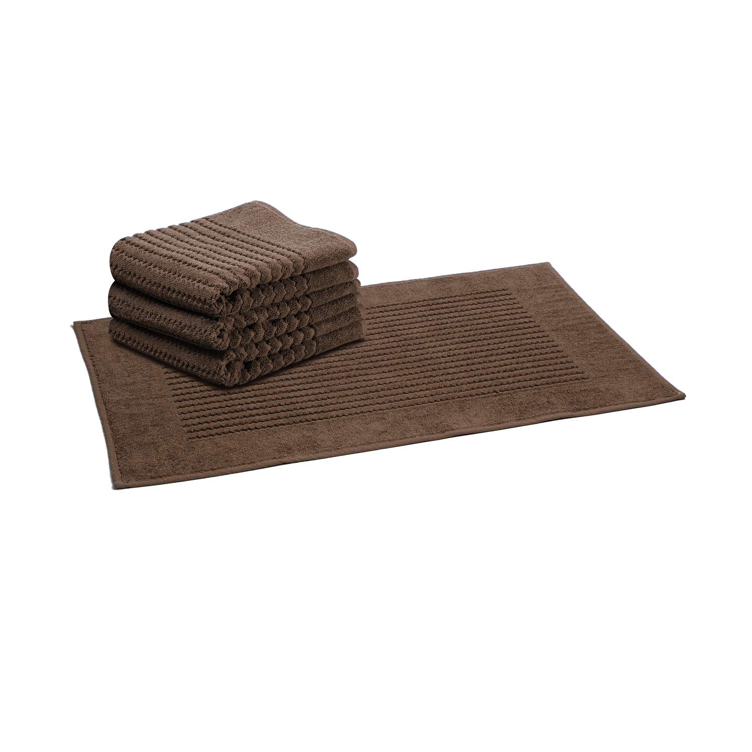 TAPETE DE BAÑO IMPERIAL 90X50 CAFE 4 PIEZAS