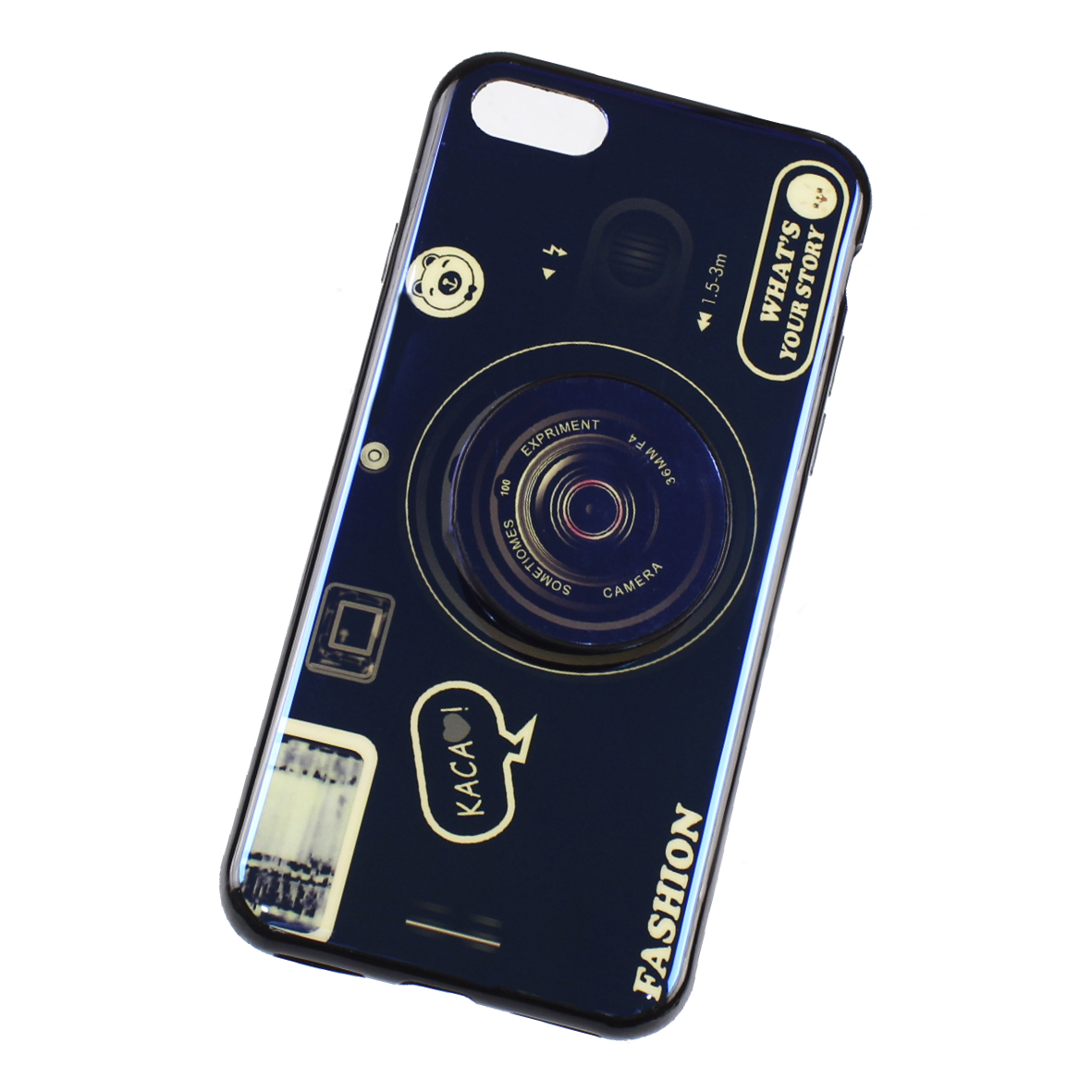 KIT Funda + Mica 9D para iPhone 7 | iPhone 8 | iPhone SE 2020 Diseño Camara Pop Negro