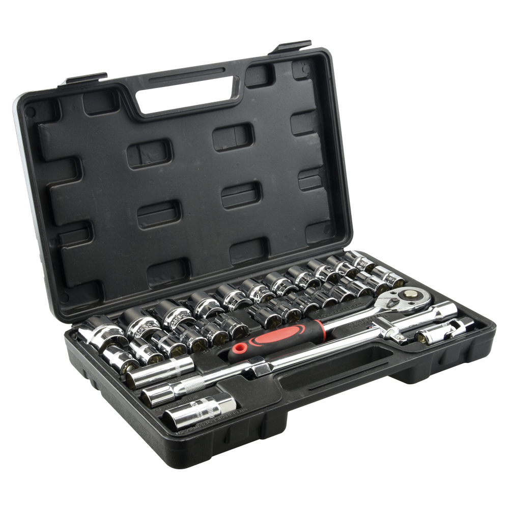 Herramientas juego autocle - Hecho de Cromo Vanadio - Ideal para aquellos trabajos e instalaciones donde la precisión y la resistencia son primordiales, 32 Piezas