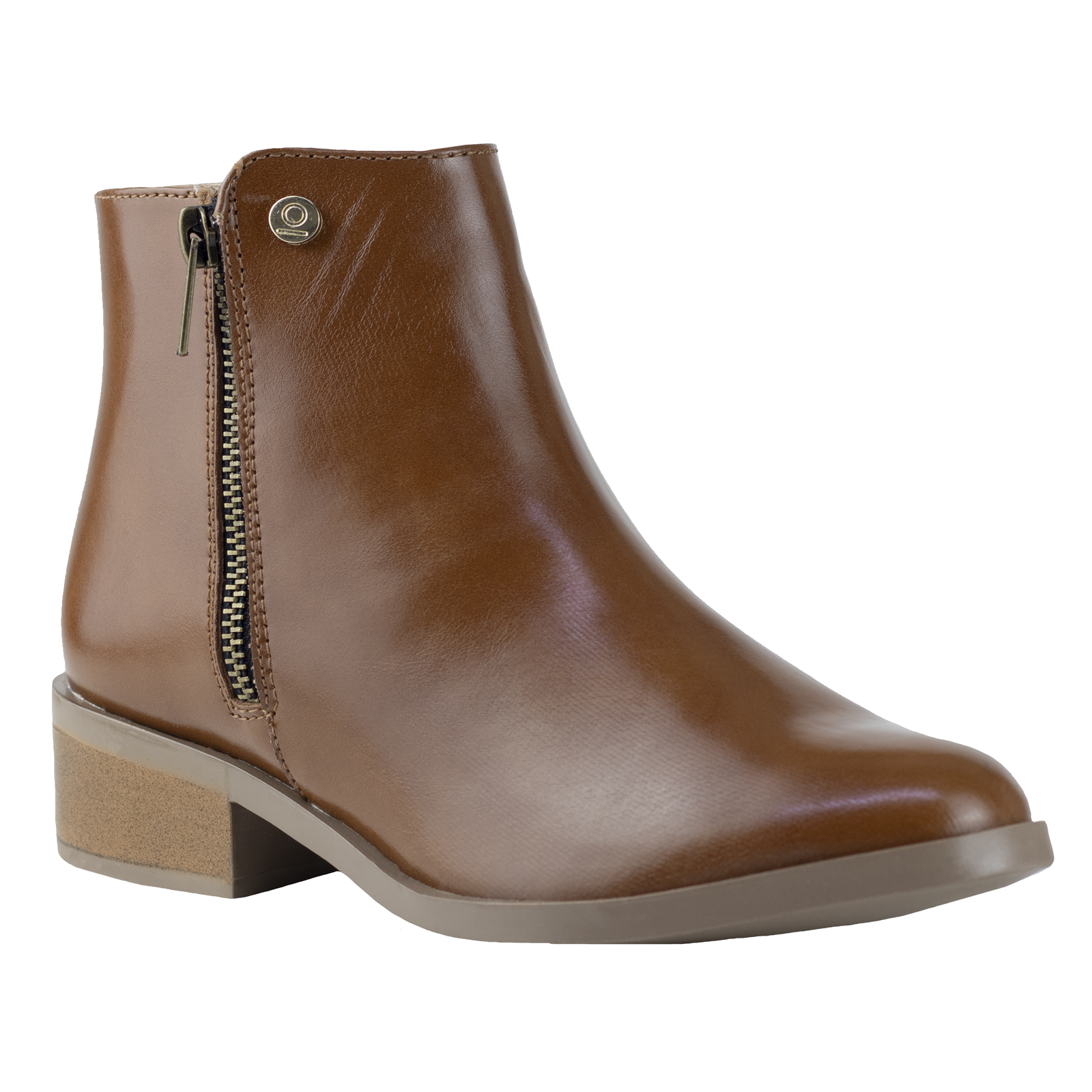 Botines Cl sicos Para Mujer Capa De Ozono 647901 Tan Cierre