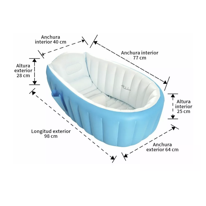 Bañera Bebe Plegable Tina De Baño Inflable con bomba