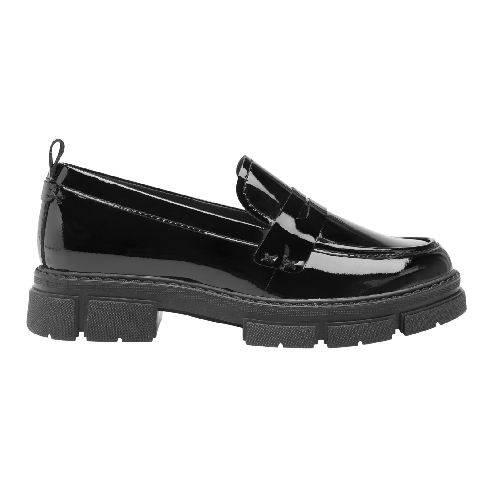 Mocasin Loafer De Charol Urbano De Mujer Flexi 124602 Negro
