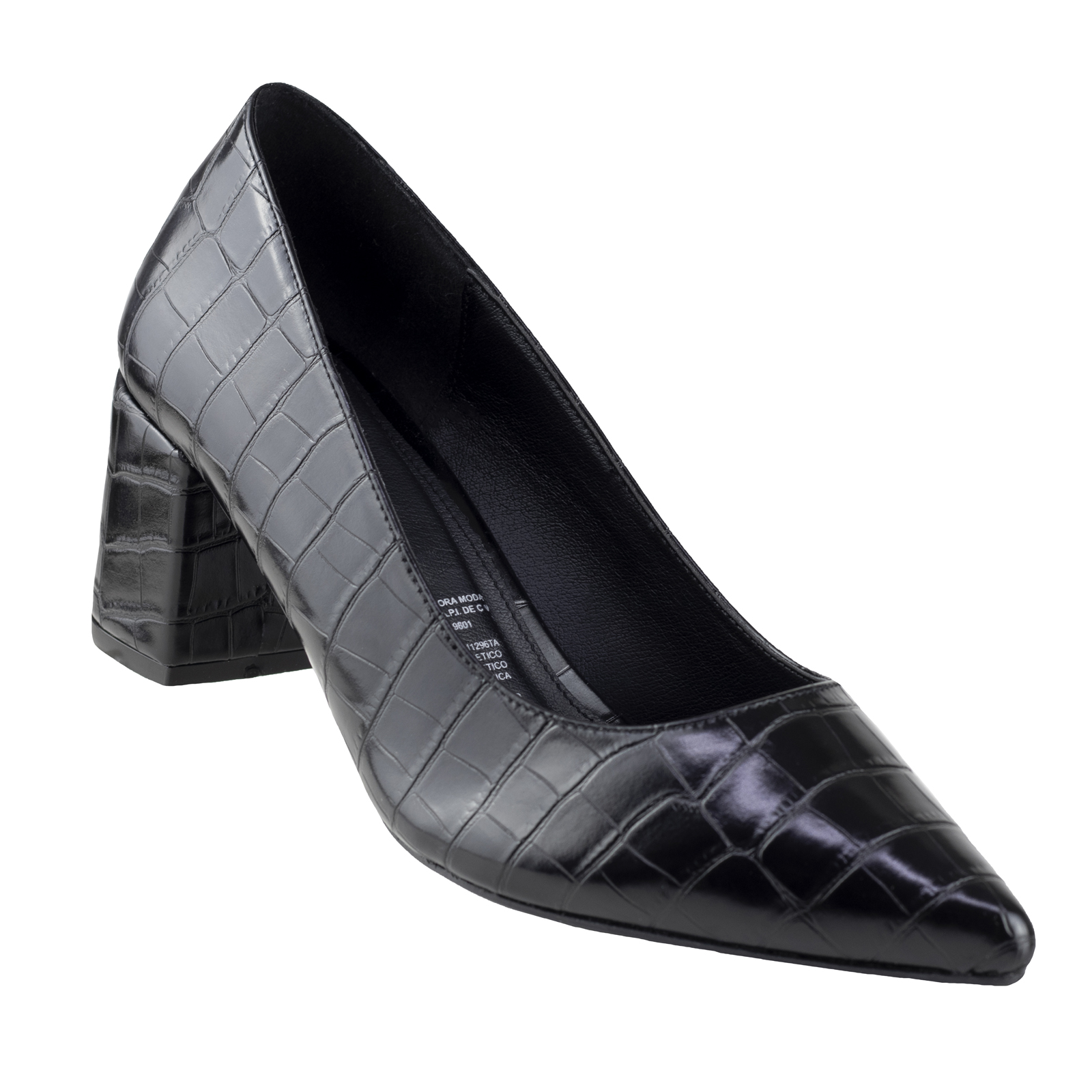 Zapatilla Negra Mujer Tacon Ancho Capa De Ozono 649601 Moda