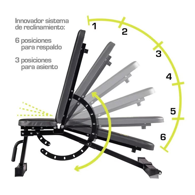 Banco Banca de ejercicio con 6 niveles de inclinación