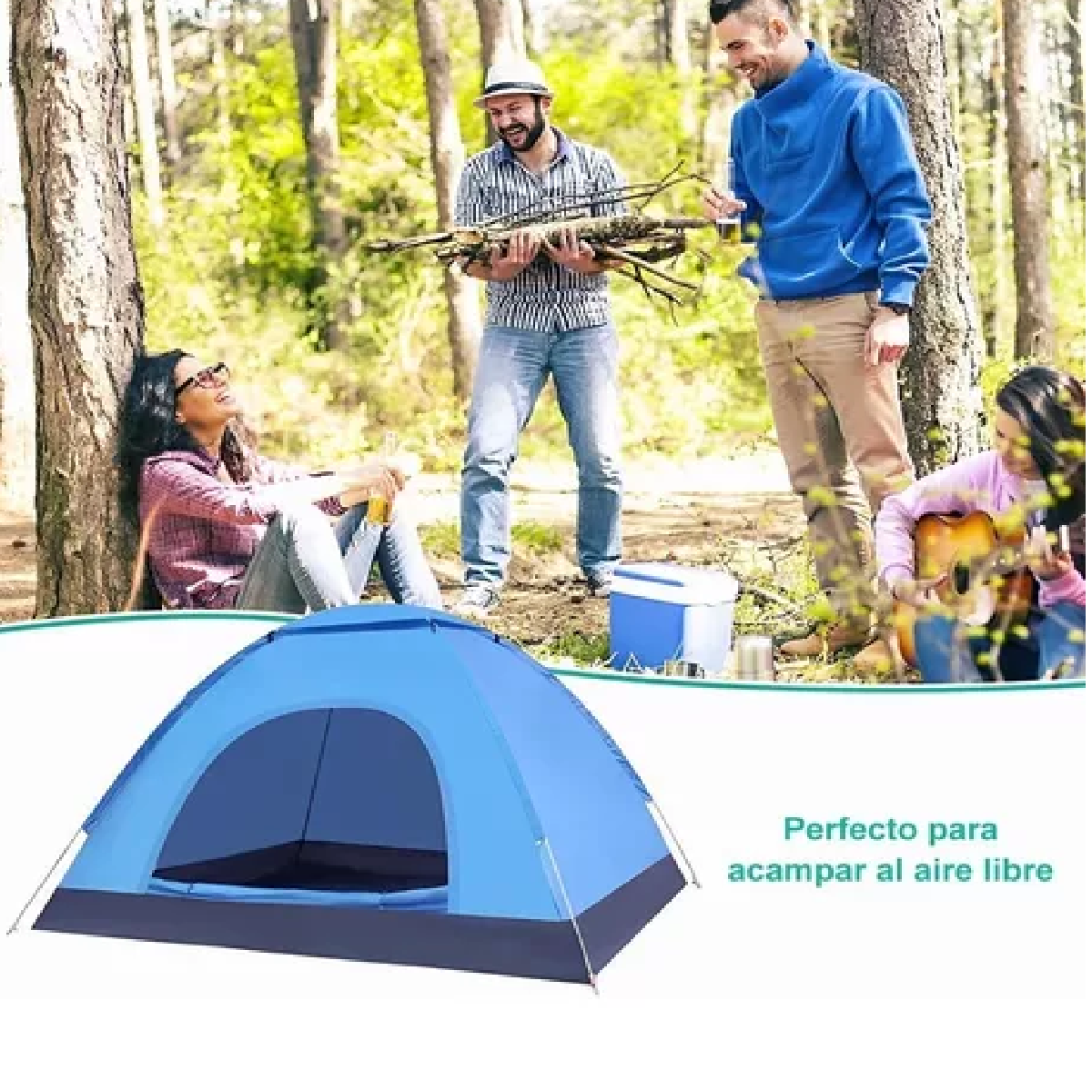 Tiendas Casa Campaña 3 Personas/gran Espacio /fácil Instalar Azul