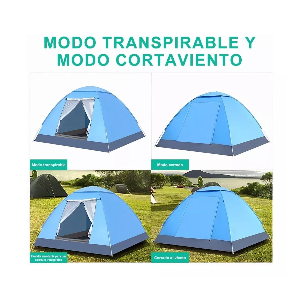 Tiendas Casa Campaña 3 Personas/gran Espacio /fácil Instalar Azul