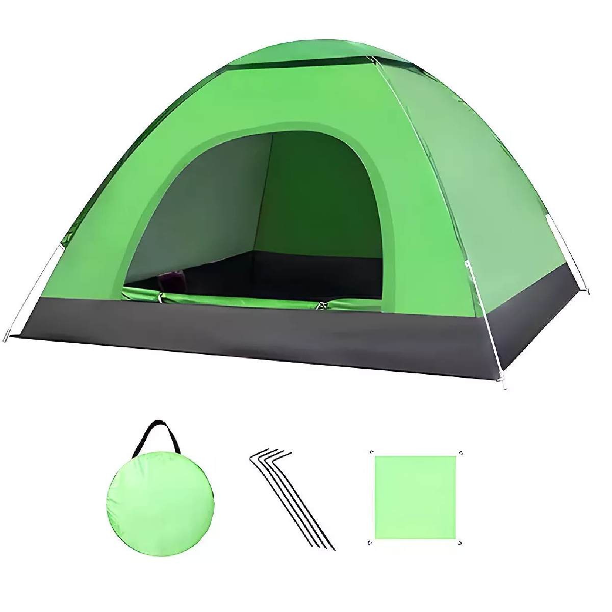 Tiendas Casa Campaña 3 Personas/gran Espacio /fácil Instalar Verde
