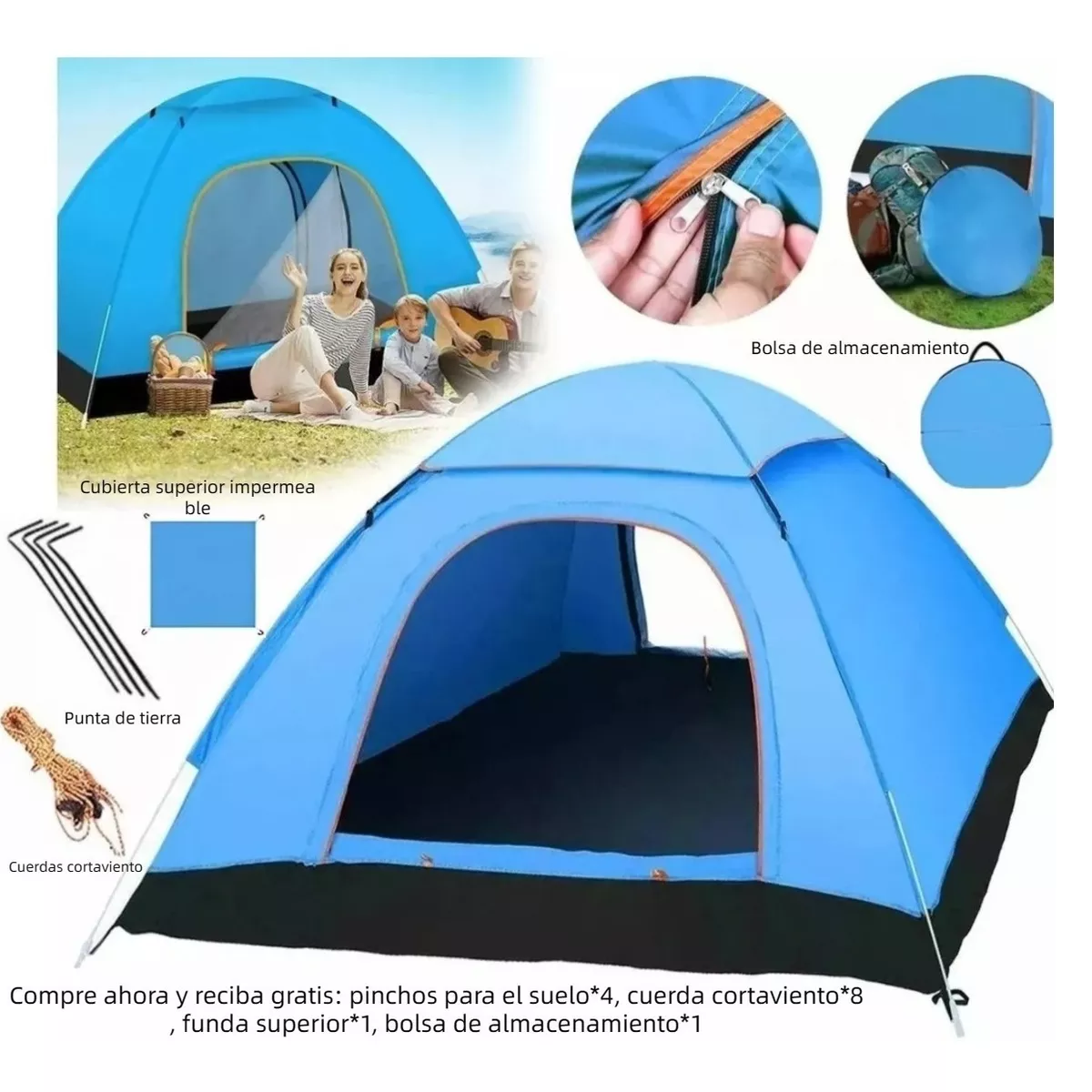 Tienda Casas De Campaña Camping El Gran Espacio 3-6 Persona