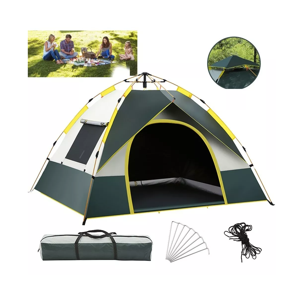 Tienda Automática Casa De Campaña 4 Personas Grande Camping