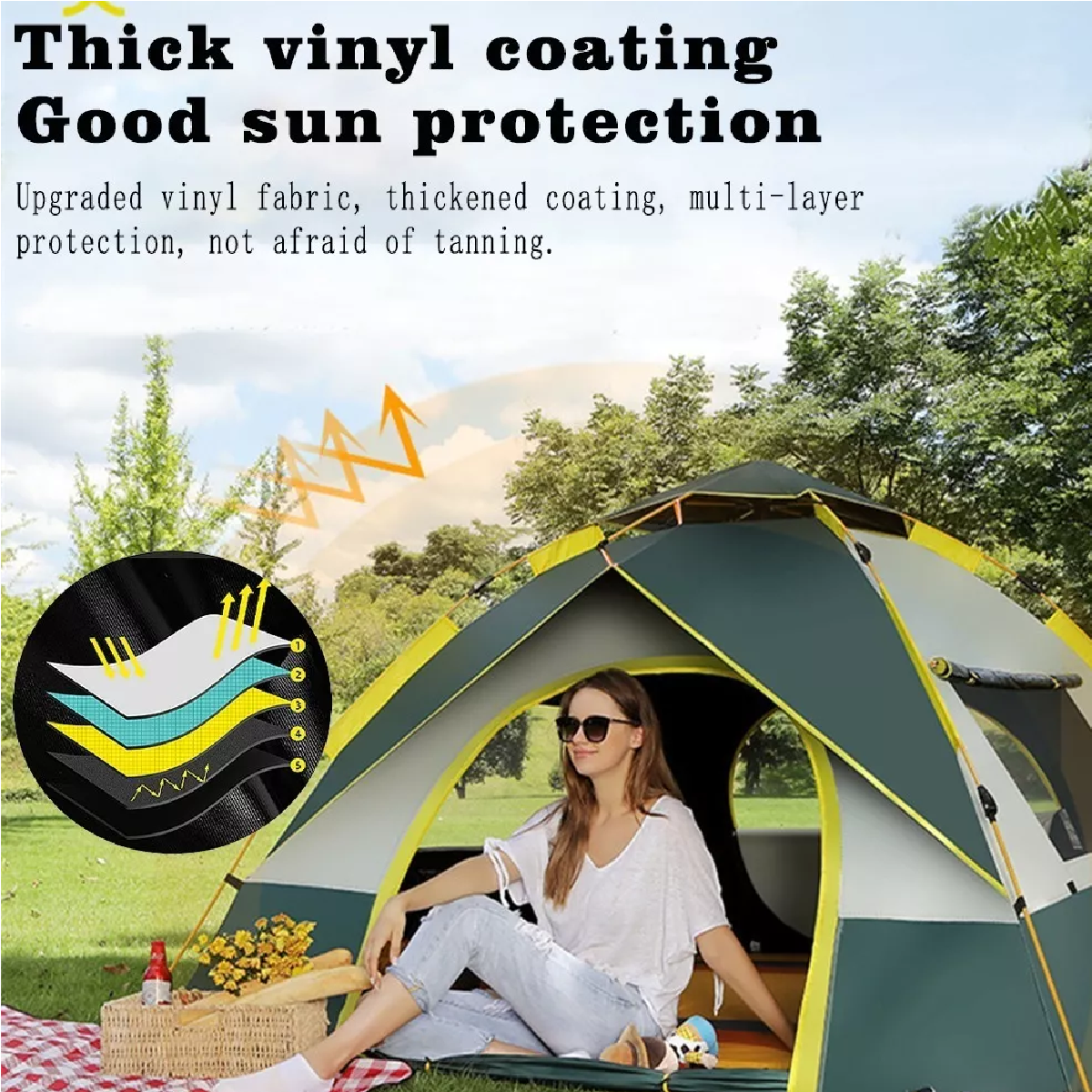 Tienda Automática Casa De Campaña 4 Personas Grande Camping