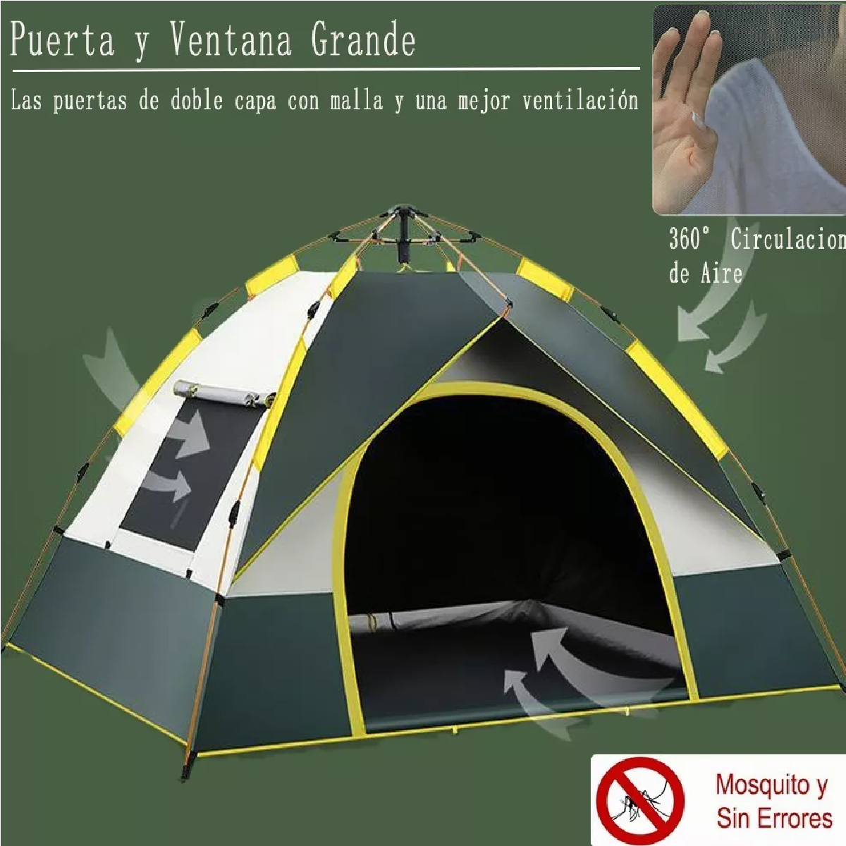 Tienda Automática Casa De Campaña 4 Personas Grande Camping
