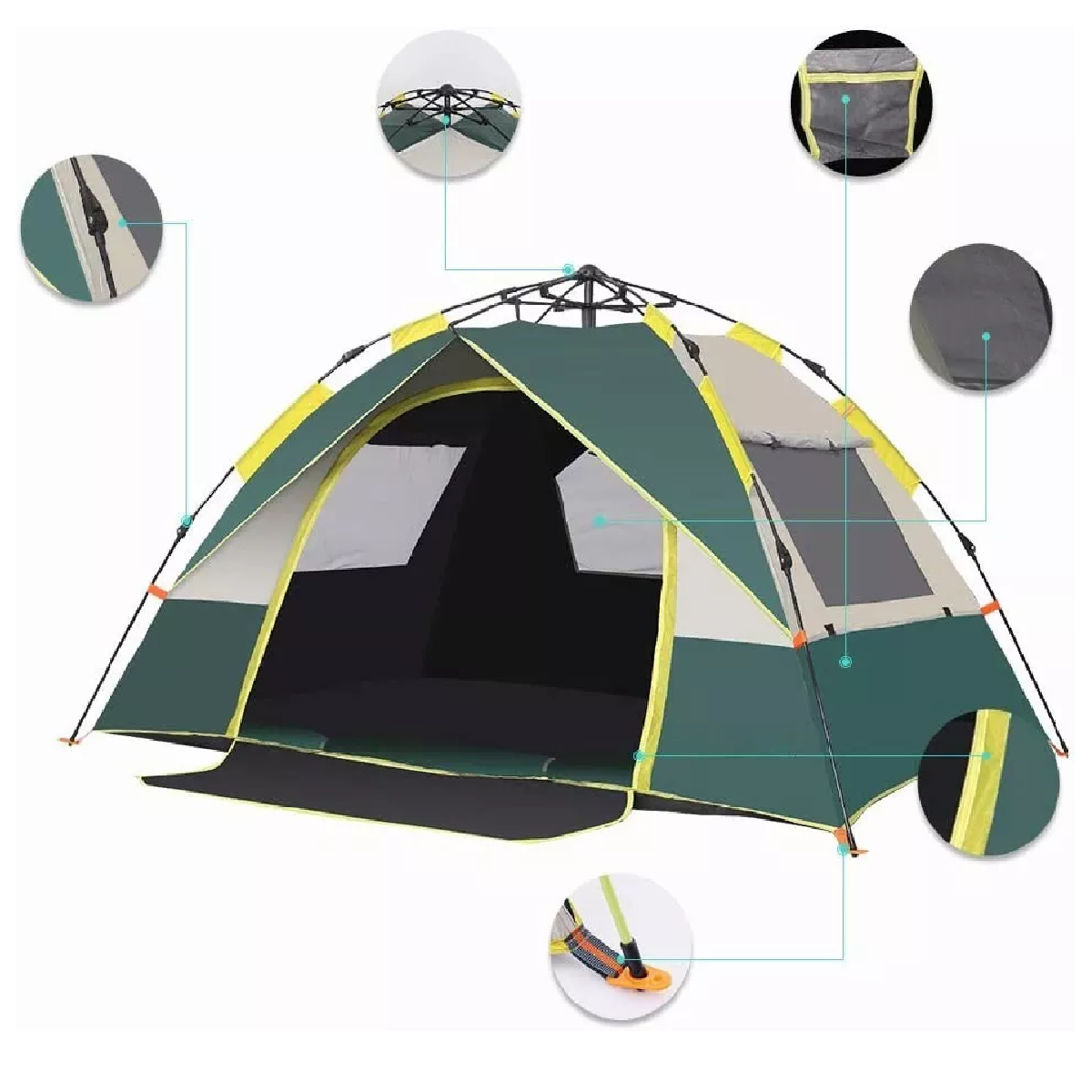 Tienda Casa De Campaña Automático 4 Personas 2.1x2x1.35m