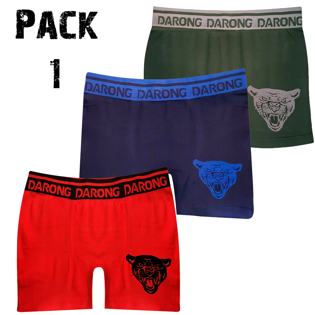 3 Boxer Para Hombre Largos de Licra Grande
