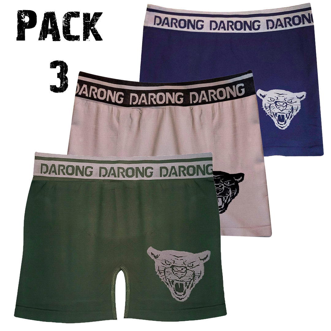 3 Boxer Para Hombre Largos de Licra Grande