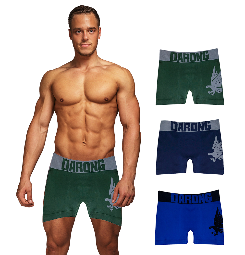 3 Boxer Para Hombre Largos de Licra Mediano