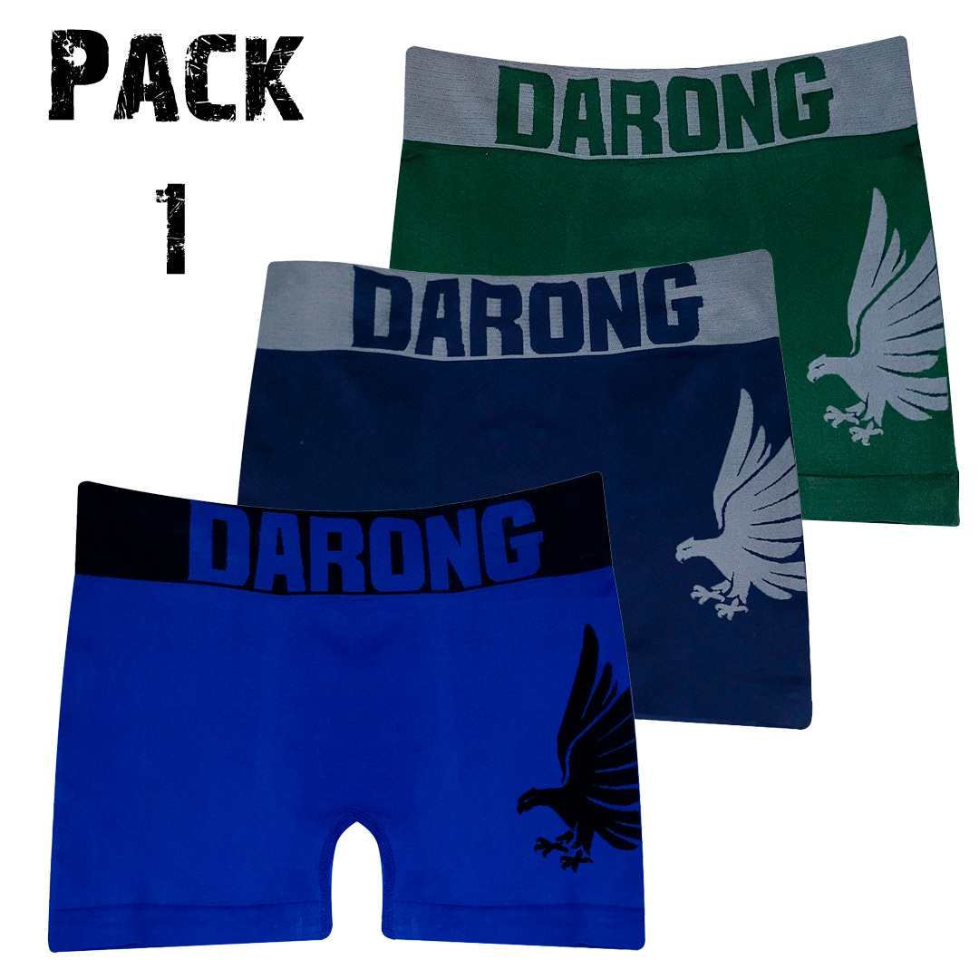 3 Boxer Para Hombre Largos de Licra Mediano