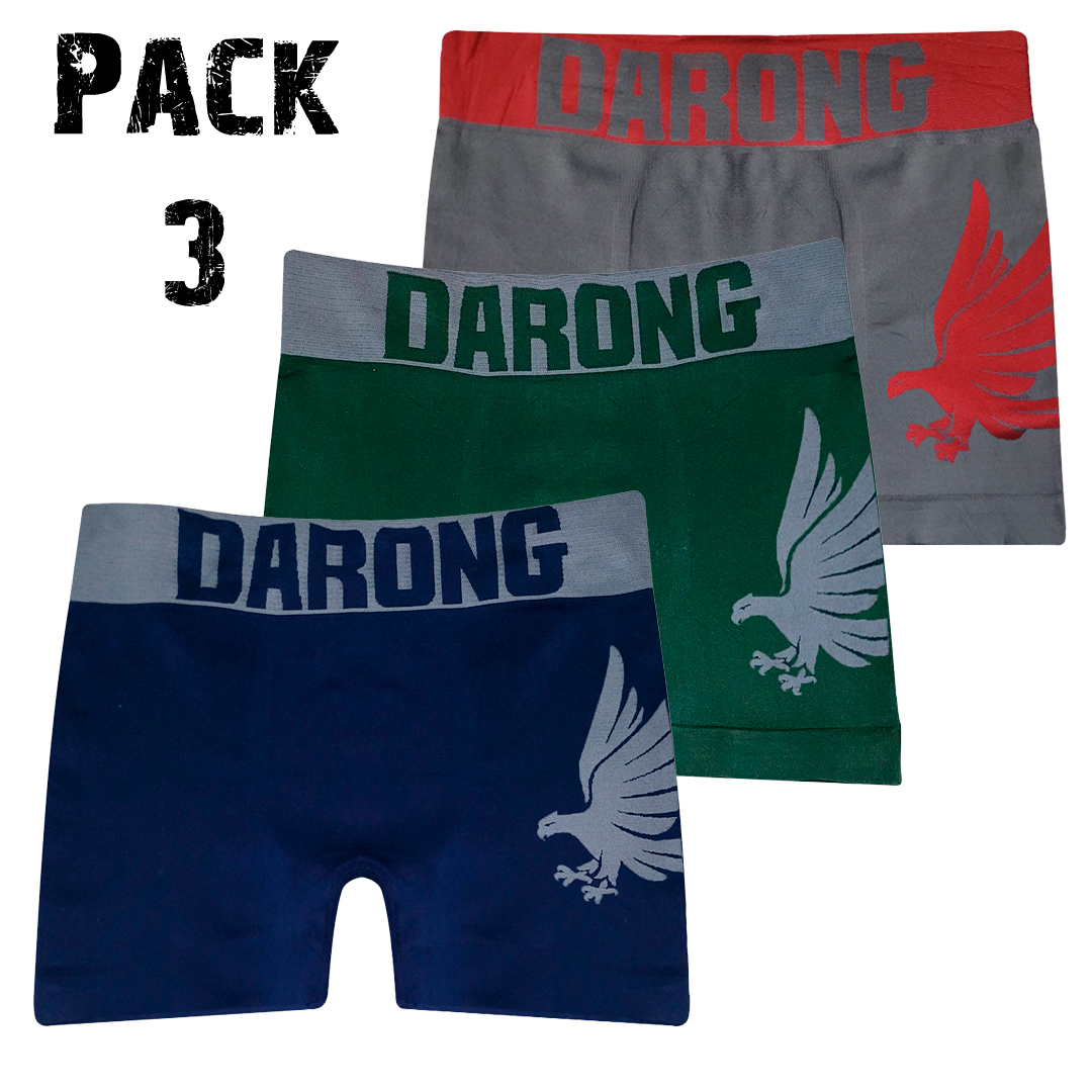 3 Boxer Para Hombre Largos de Licra Mediano