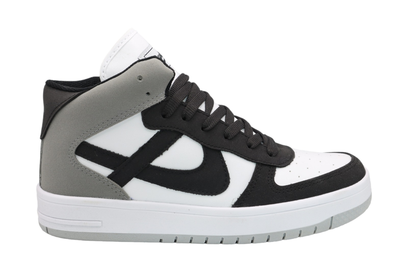 Tenis Panam Bota Meztli Tacto Piel  Gris/Negro.