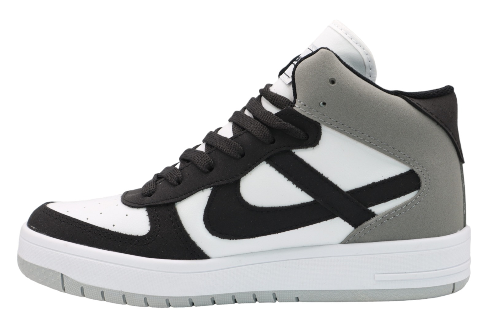 Tenis Panam Bota Meztli Tacto Piel  Gris/Negro.