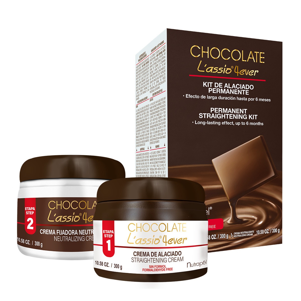 Kit de Keratina Chocolate Lassio 4ever Nutrapel 300g