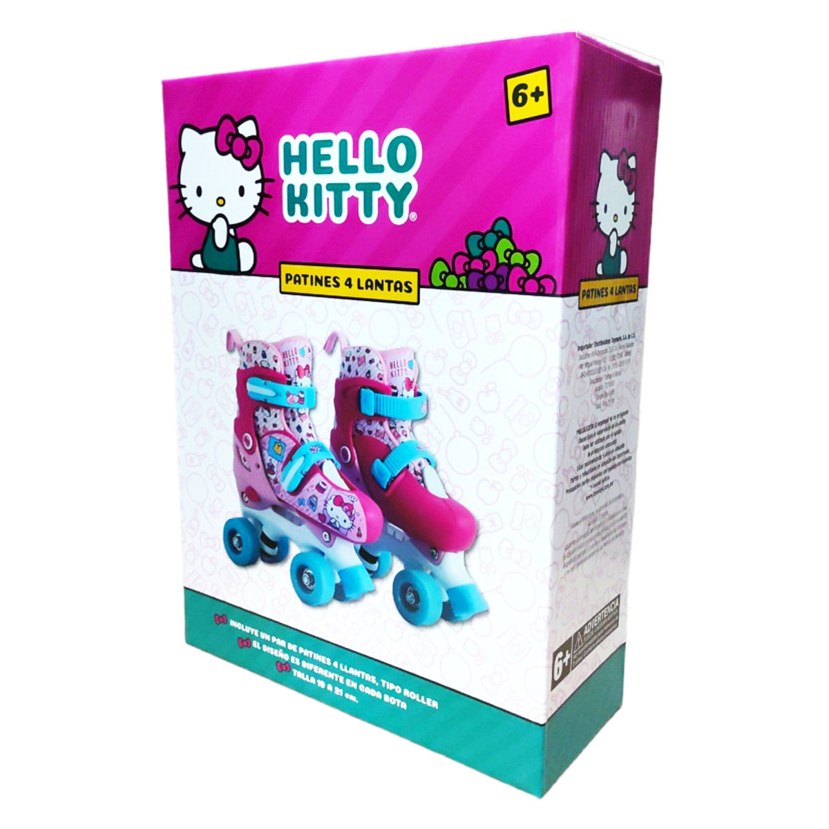 Patines para niños 4 Ruedas Hello Kitty 22 a 24 cm Rosa/Fiusha