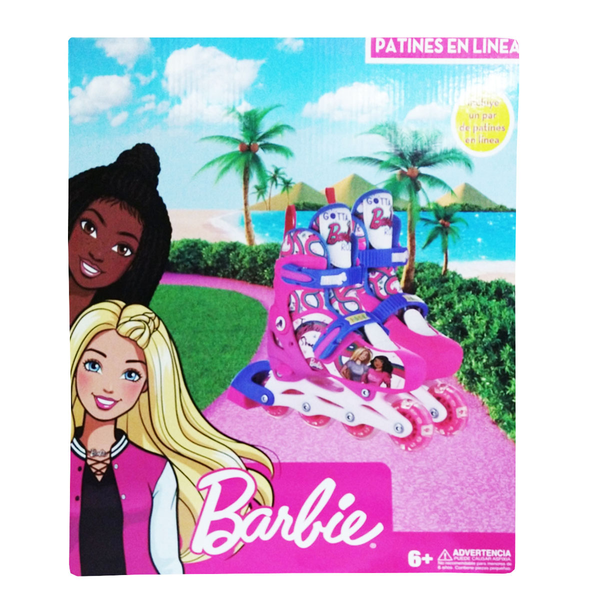 Patines para niños en Linea Barbie 22 a 24 cm Rosa/Azul