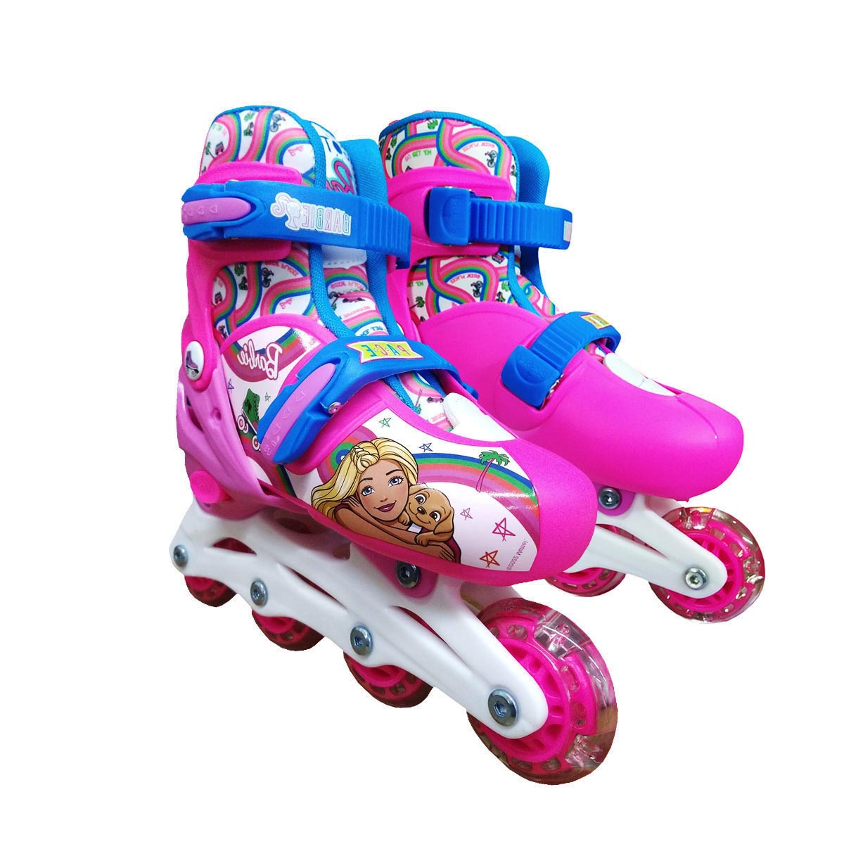 Patines para niños en Linea Barbie 22 a 24 cm Rosa/Azul