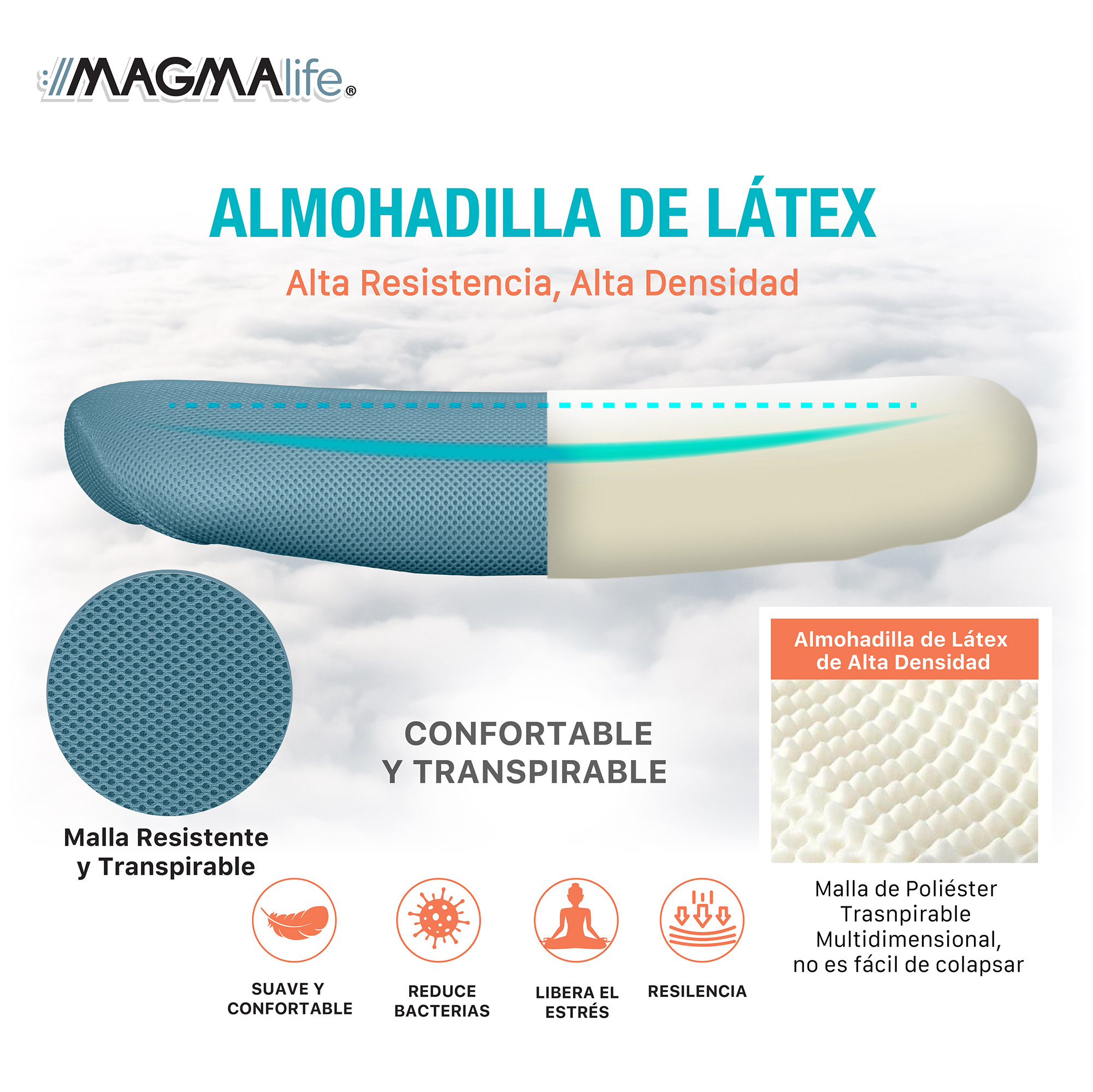 Silla de Escritorio Premium Modelo Estelar Magma Life (Azul Cerúleo)