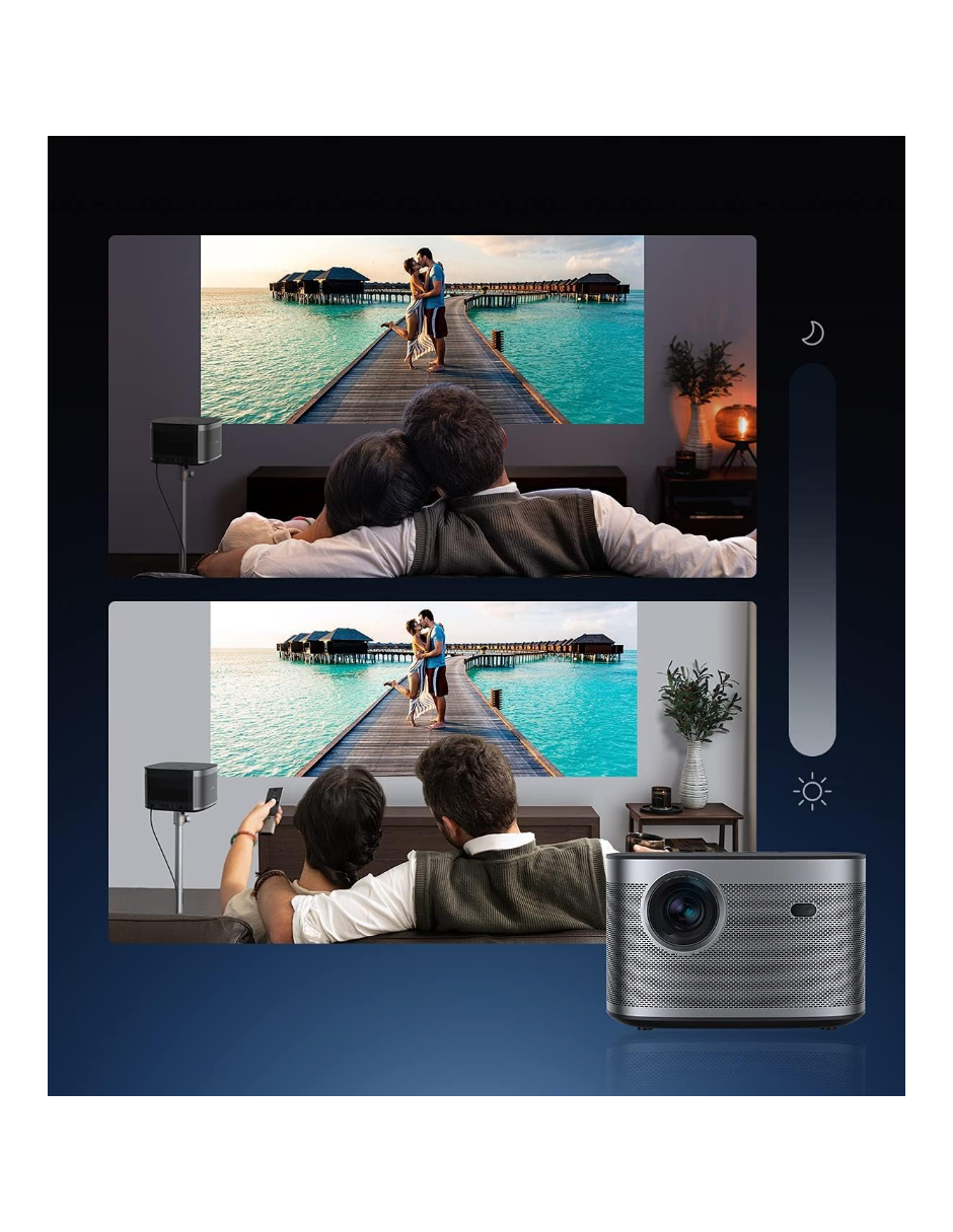 XGIMI - Horizon 1080p FHD Proyector 4K, 2200 lúmenes ANSI, Altavoces Harman Kardon y Android TV - Plateado