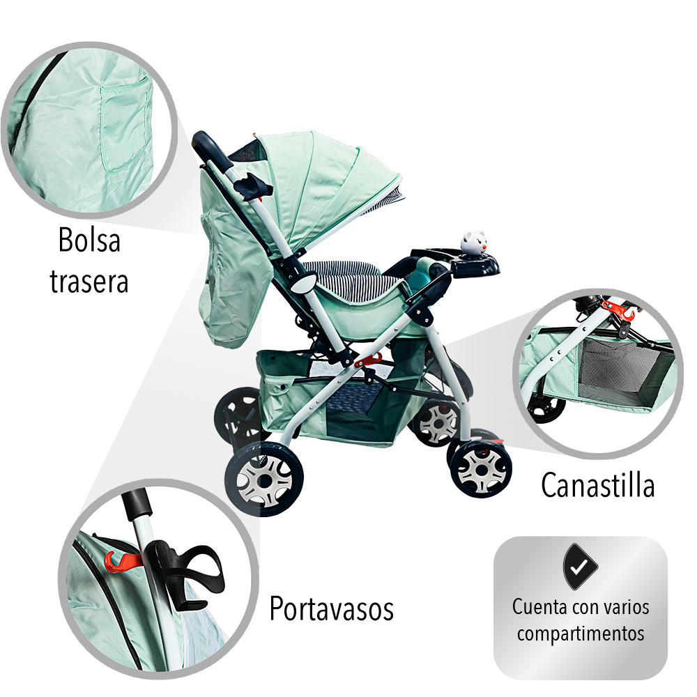 CARRIOLA DE BEBÉ PLEGABLE MENTA