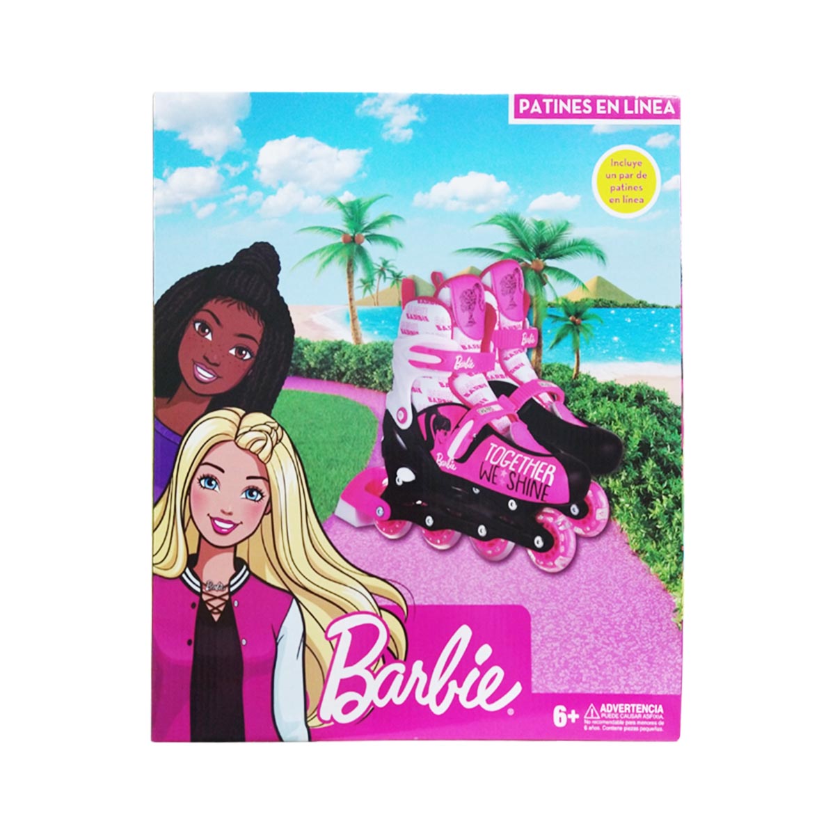 Patines para niños en Linea Barbie 23 a 26 cm Negro/Rosa