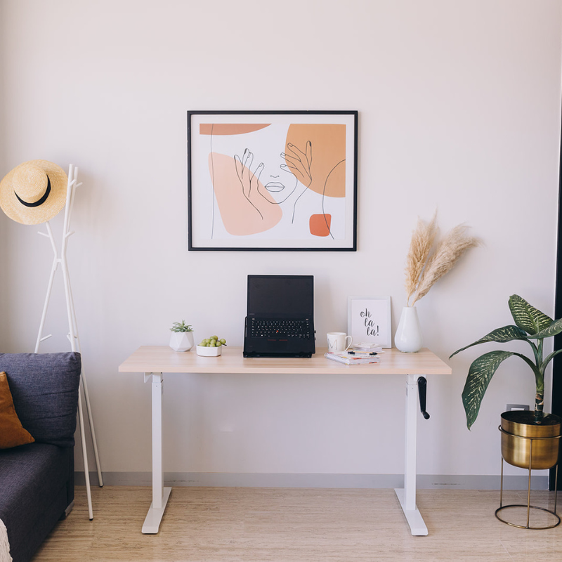 Escritorio de Altura Ajustable Mecanismo Manual / Tablero 120x60 cm