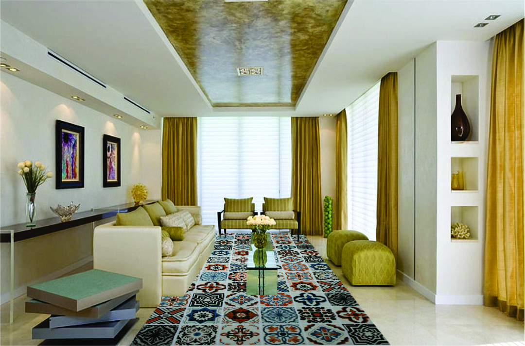 Tapiz Piso Adherible Talavera Oscura 10m X 60cm Pv20 6m2