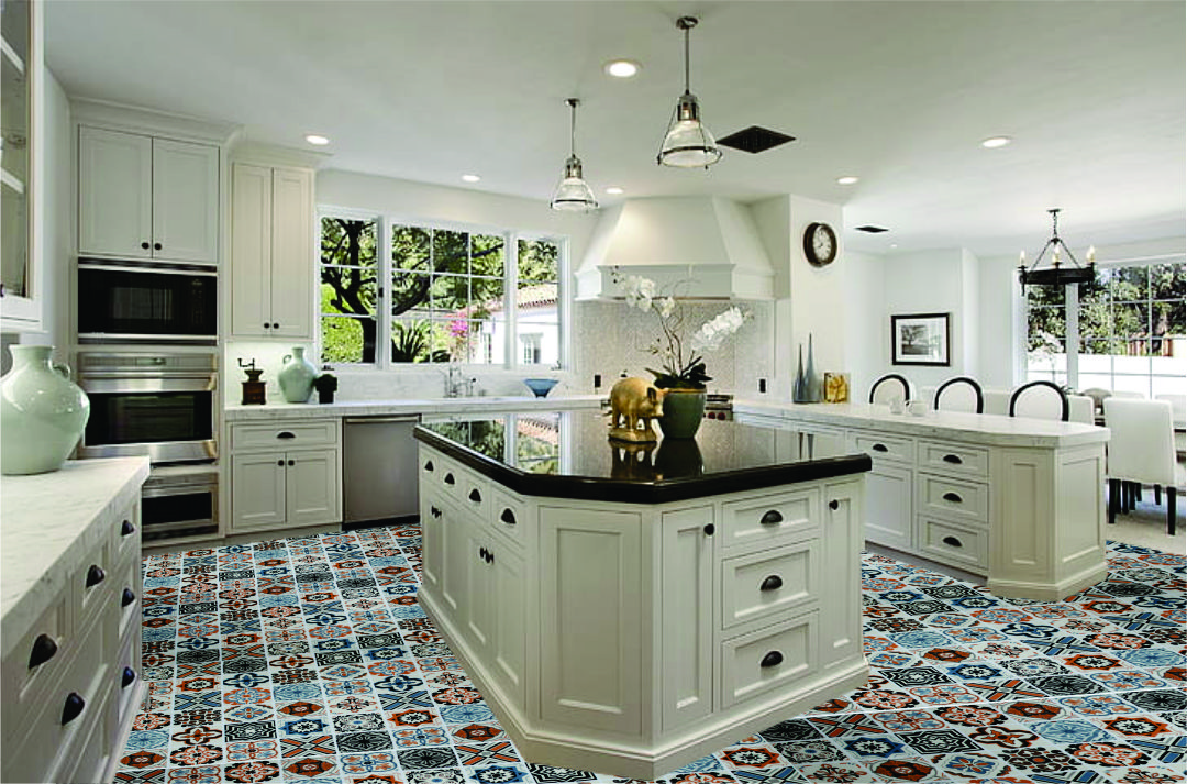 Tapiz Piso Adherible Talavera Oscura 10m X 60cm Pv20 6m2