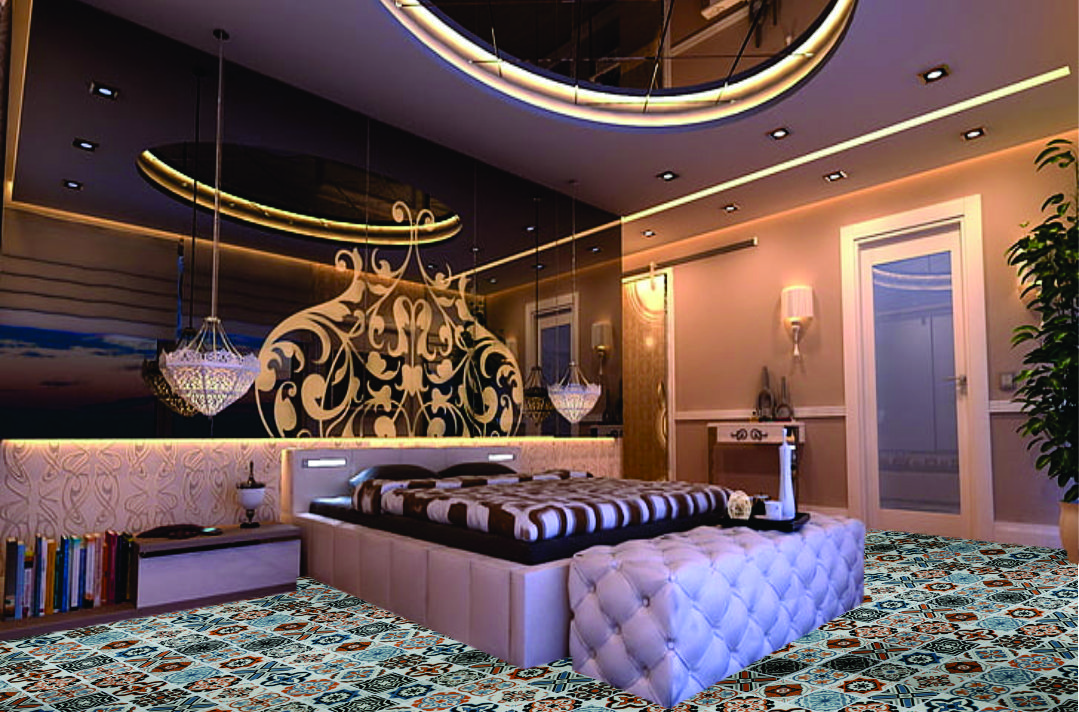 Tapiz Piso Adherible Talavera Oscura 10m X 60cm Pv20 6m2