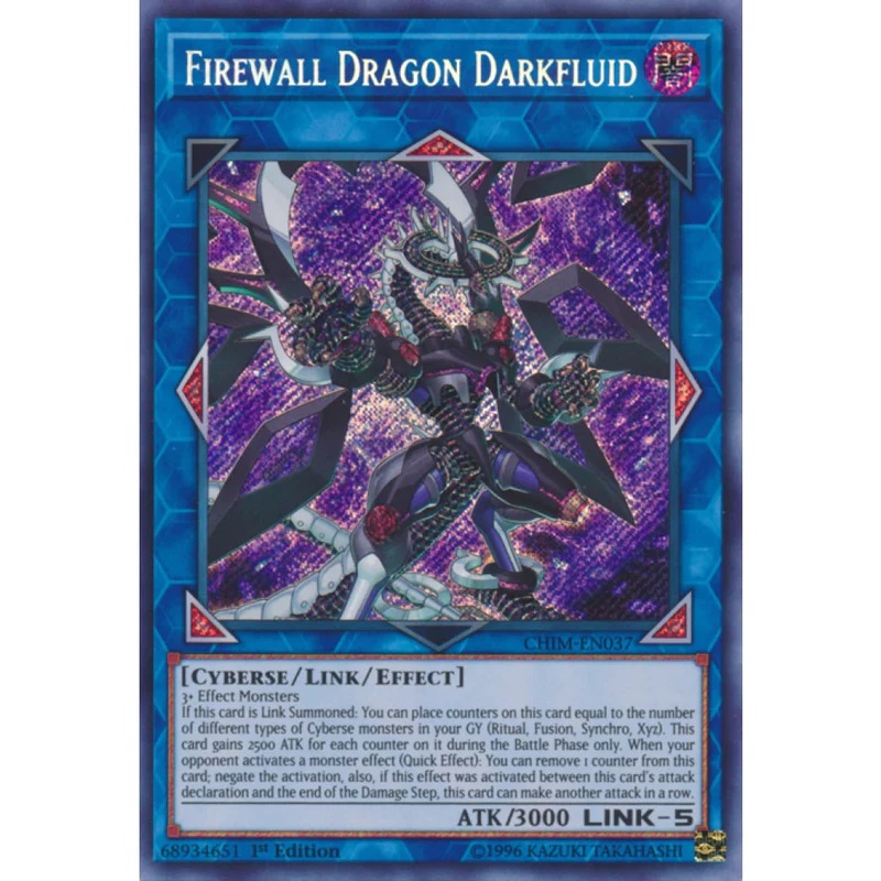 Yugioh Firewall Dragon Darkfluid Secret Rare - Konami