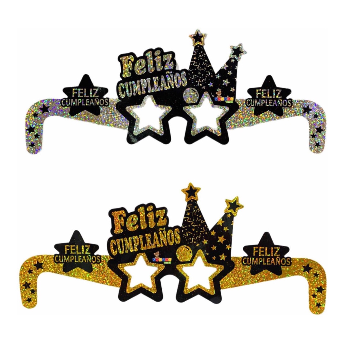 12 Gafas Lentes De Cartón Feliz Cumpleaños Fiesta