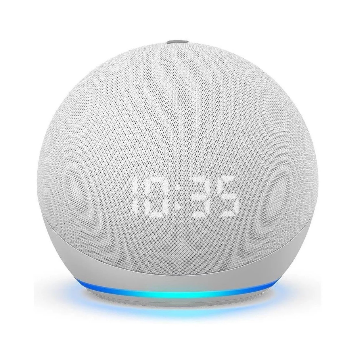 Amazon Alexa Echo Dot 4th Gen Con Reloj Asistente Virtual, Pantalla Integrada Color Glacier White 110V/240V