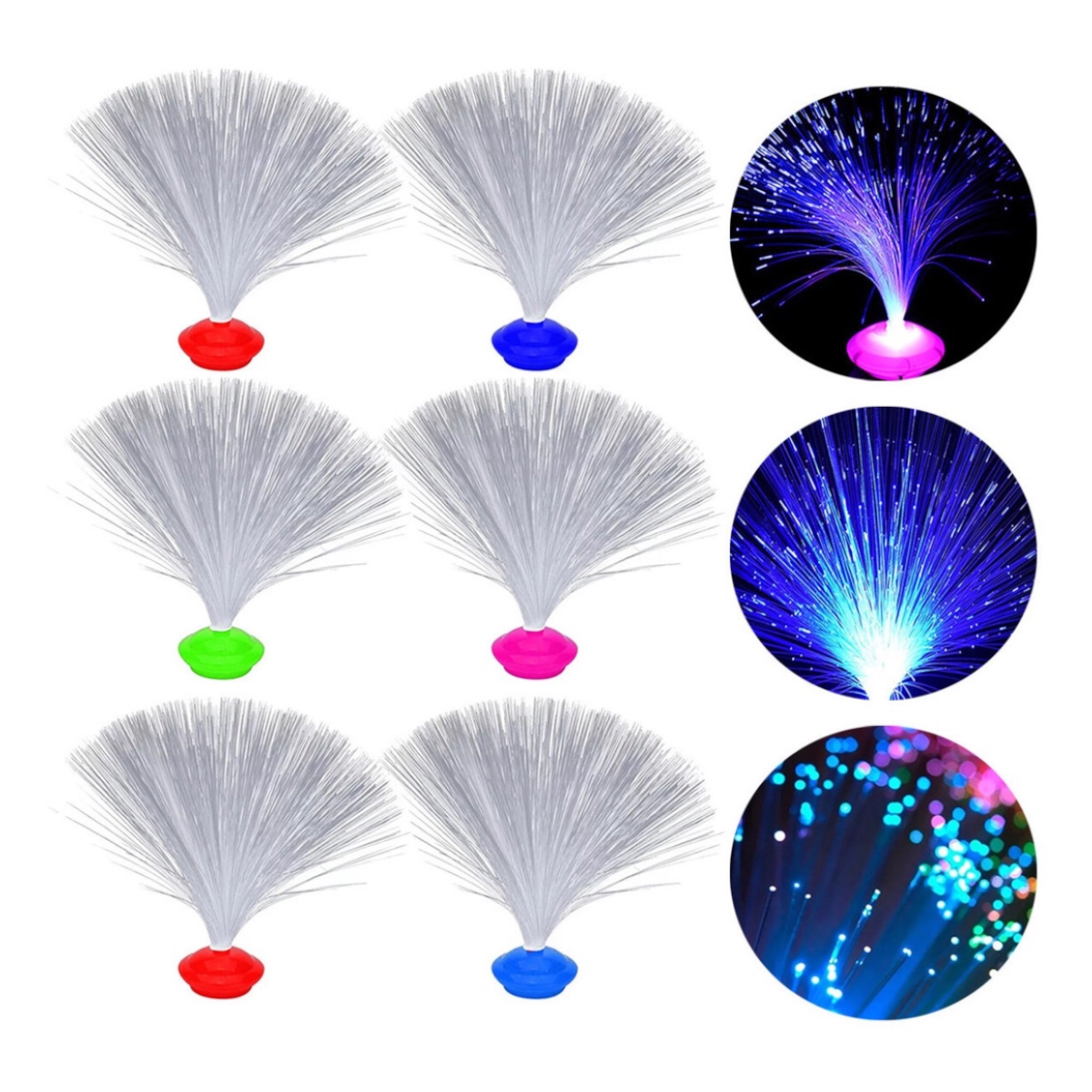 12 Centros De Mesa Fibra Óptica Decoración Adorno Arreglos