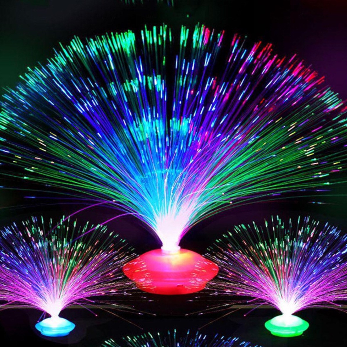 12 Centros De Mesa Fibra Óptica Decoración Adorno Arreglos