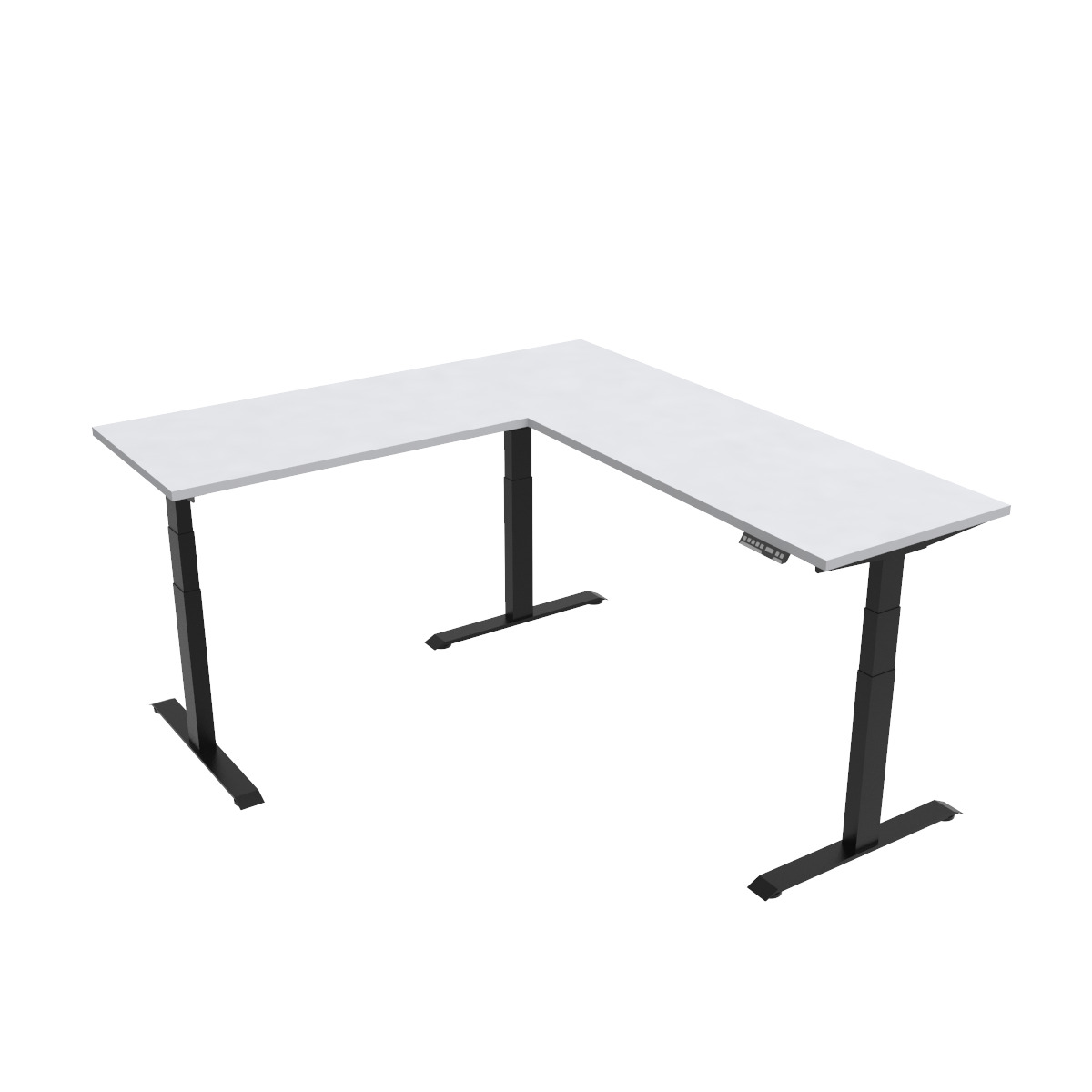 Escritorio de Altura Ajustable Eléctrico Escuadra / Tableros 180x60 + 90x60 cm