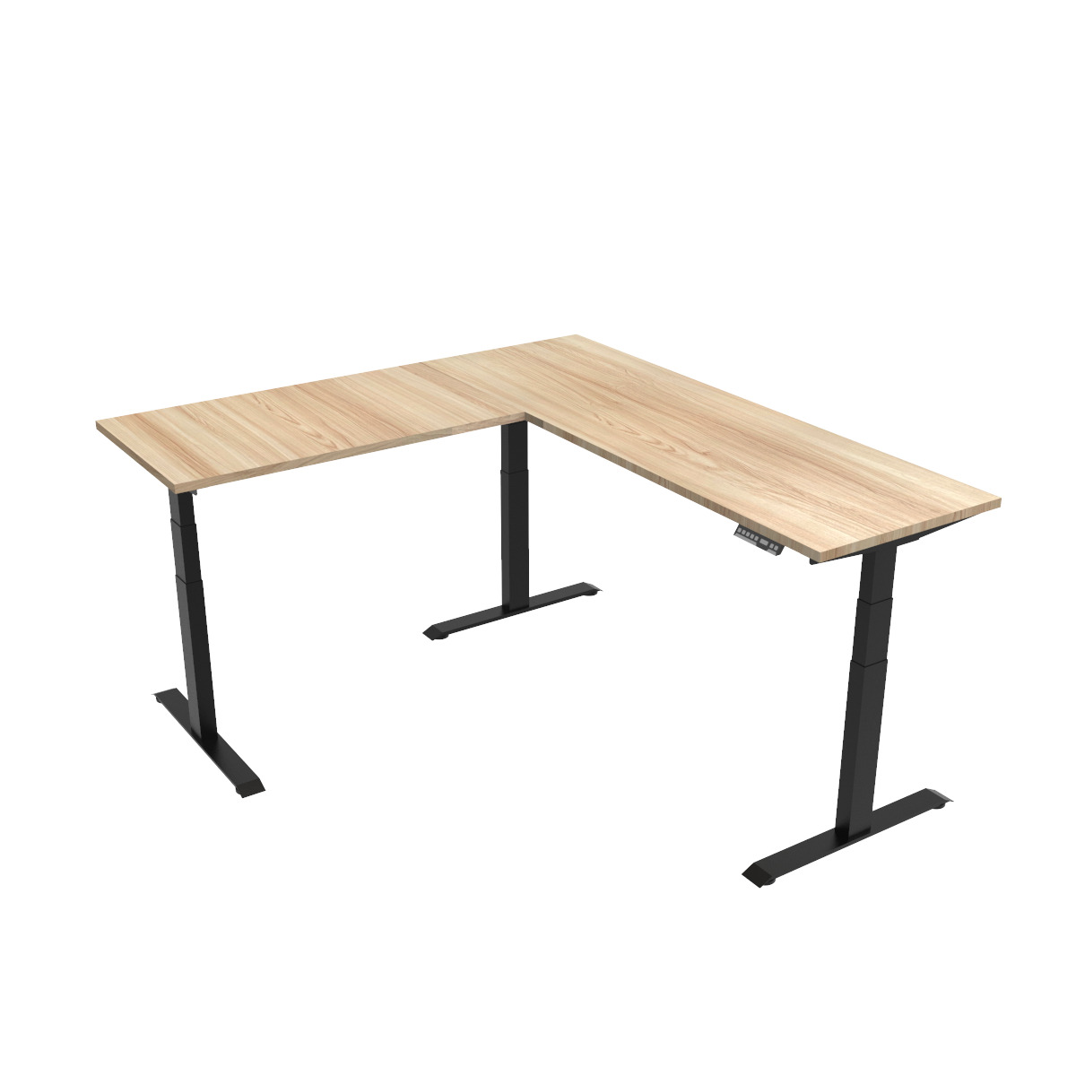 Escritorio de Altura Ajustable Eléctrico Escuadra / Tableros 180x60 + 90x60 cm