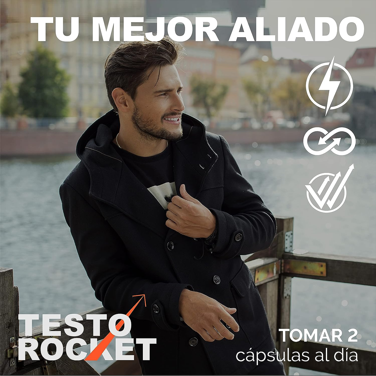 Suplemento Alimenticio - Testosterona Hombre Mens Testo Rocket Vigor Lbdo 120 Caps