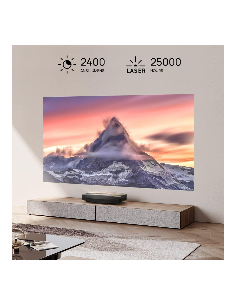 XGIMI - AURA Wi-Fi 4K UHD Home Video Laser UST Proyector con control remoto - Negro