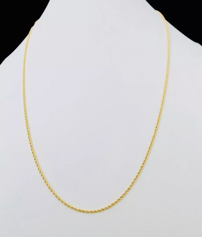 Cadena Estilo Torzal 45 cm X 2 mm Oro 10 Kilates + Obsequio