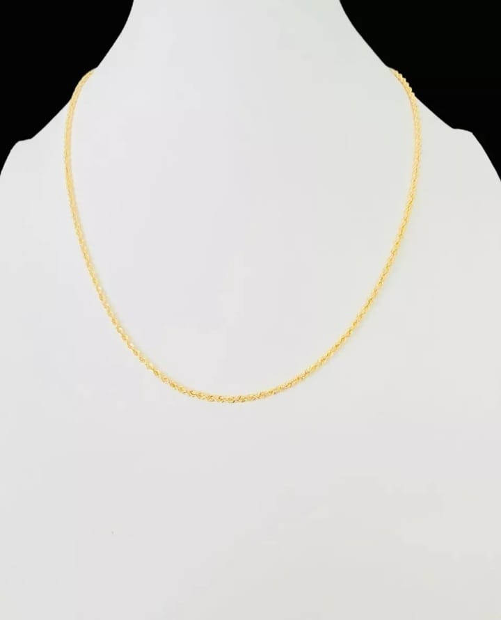 Cadena Estilo Torzal 45 cm X 2 mm Oro 10 Kilates + Obsequio