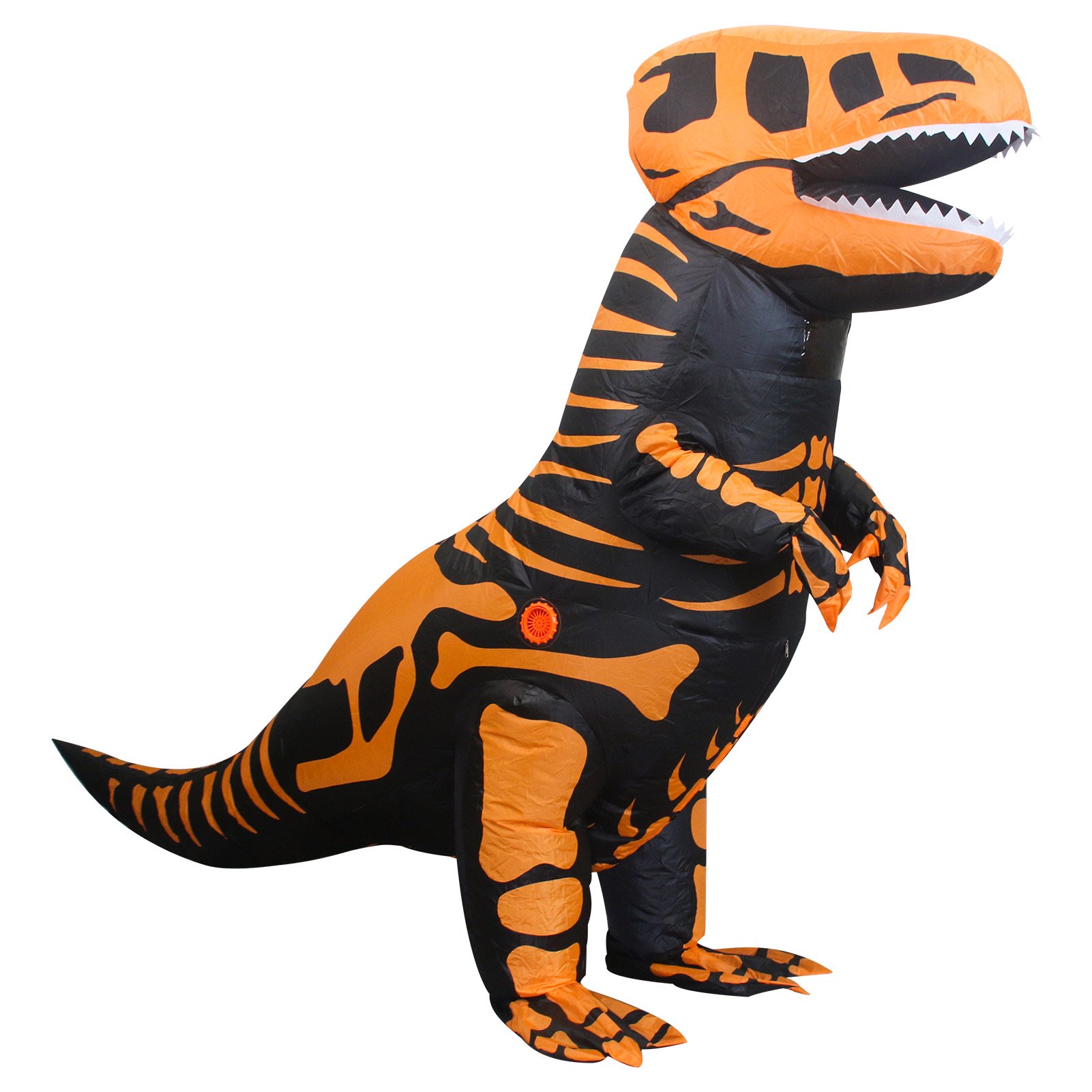 Disfraz inflable de dinosaurio T-rex jurásico premium halloween Toda ocasión Talla unitalla 6 a 12 años - Naranja