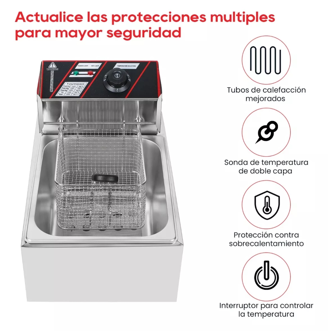 Freidora Eléctrica De Gran Capacidad 6 Litros