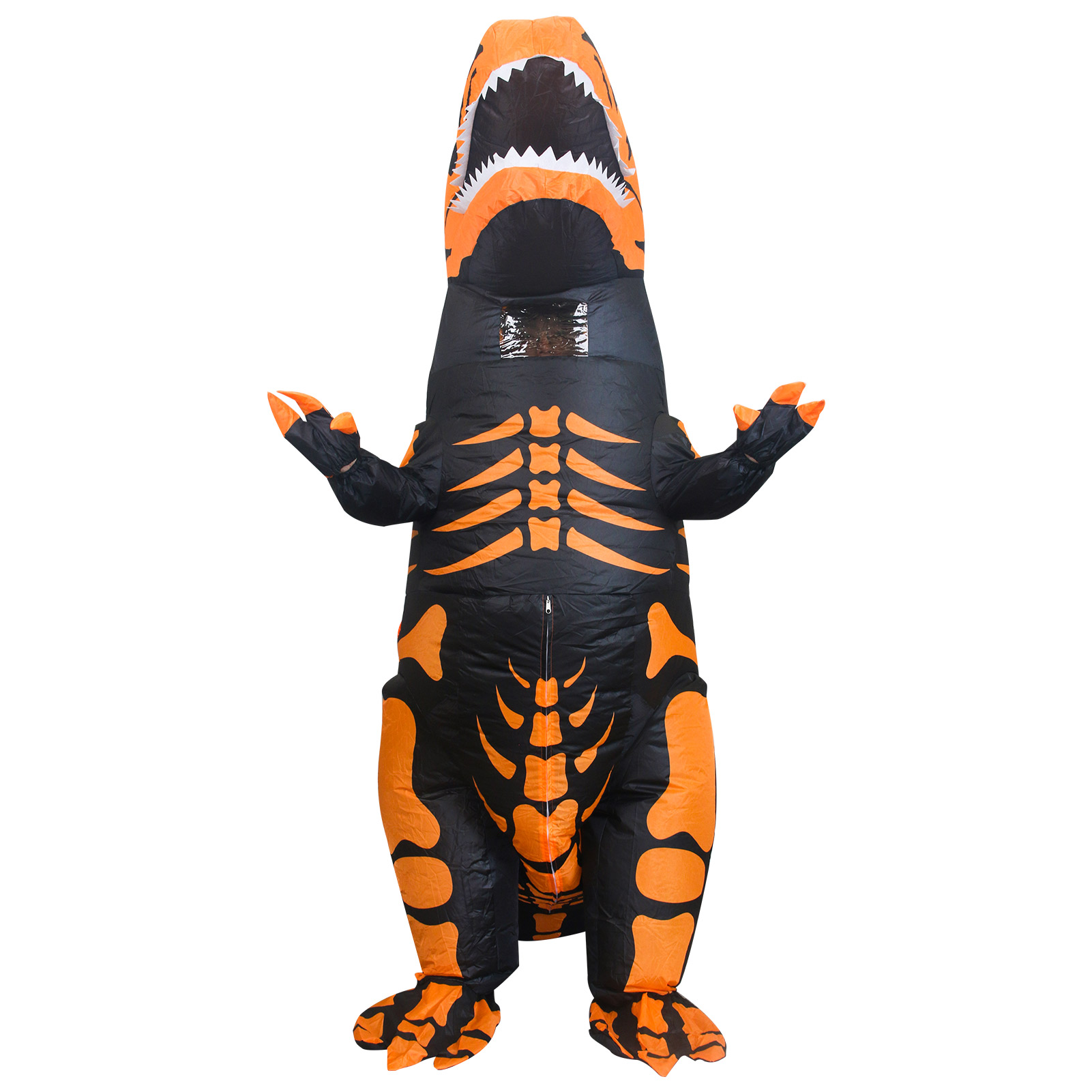 Disfraz inflable de dinosaurio T-rex jurásico premium halloween Toda ocasión Talla unitalla  adulto 12+ Naranja